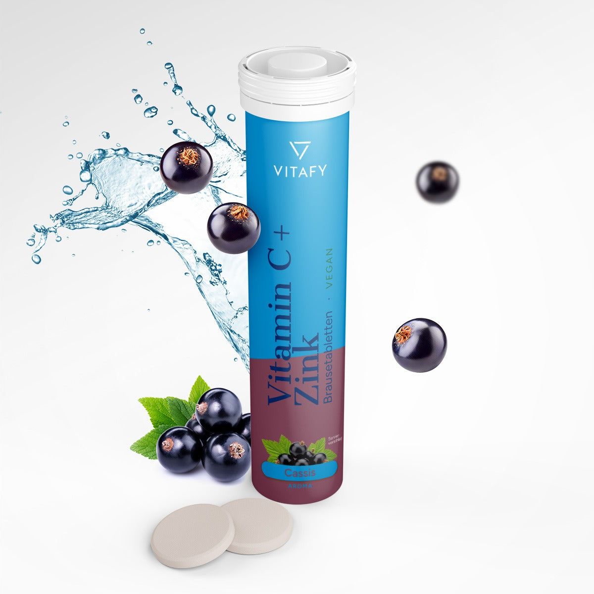 Vitamin C + Zink - Cassis (20 Brausetabletten)
