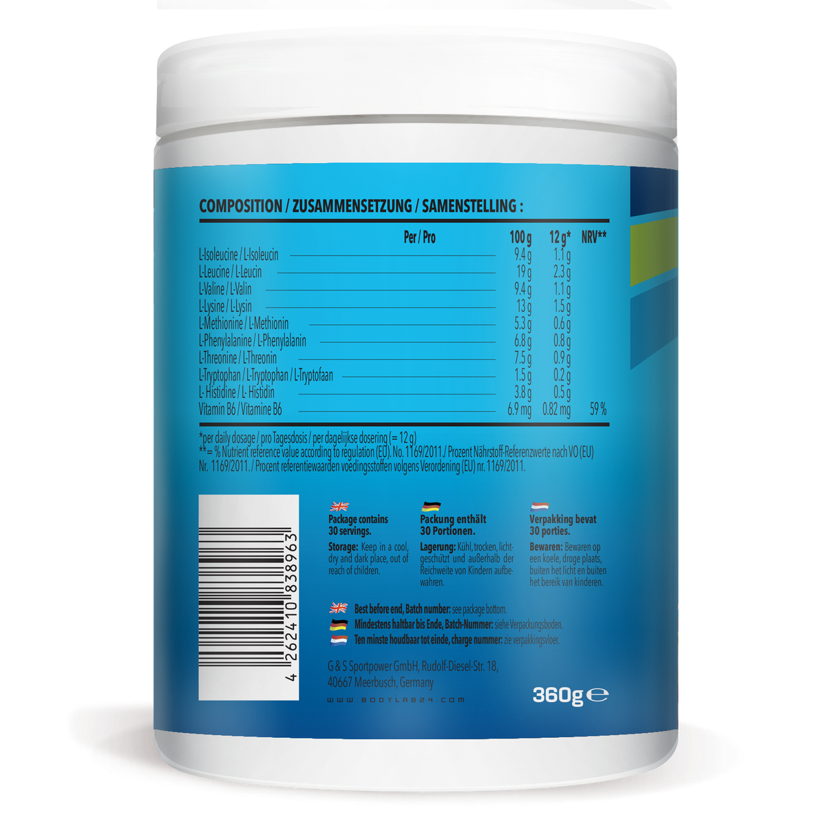 EAA Essential Amino Acids (360g) Black Currant