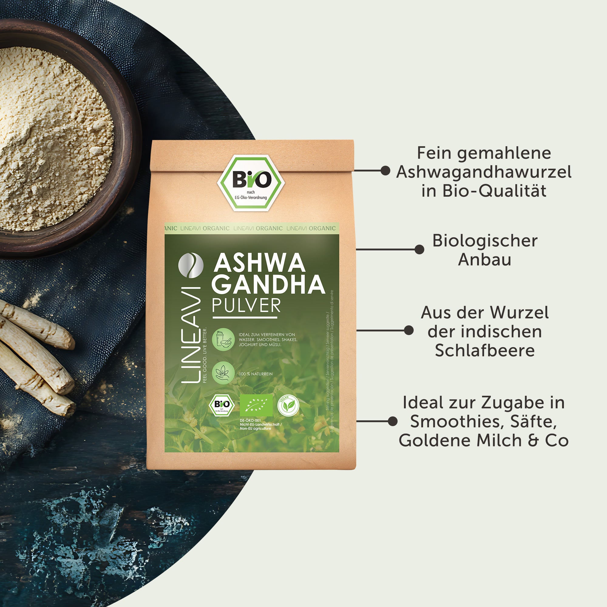 Ashwagandhapulver bio (1000g)