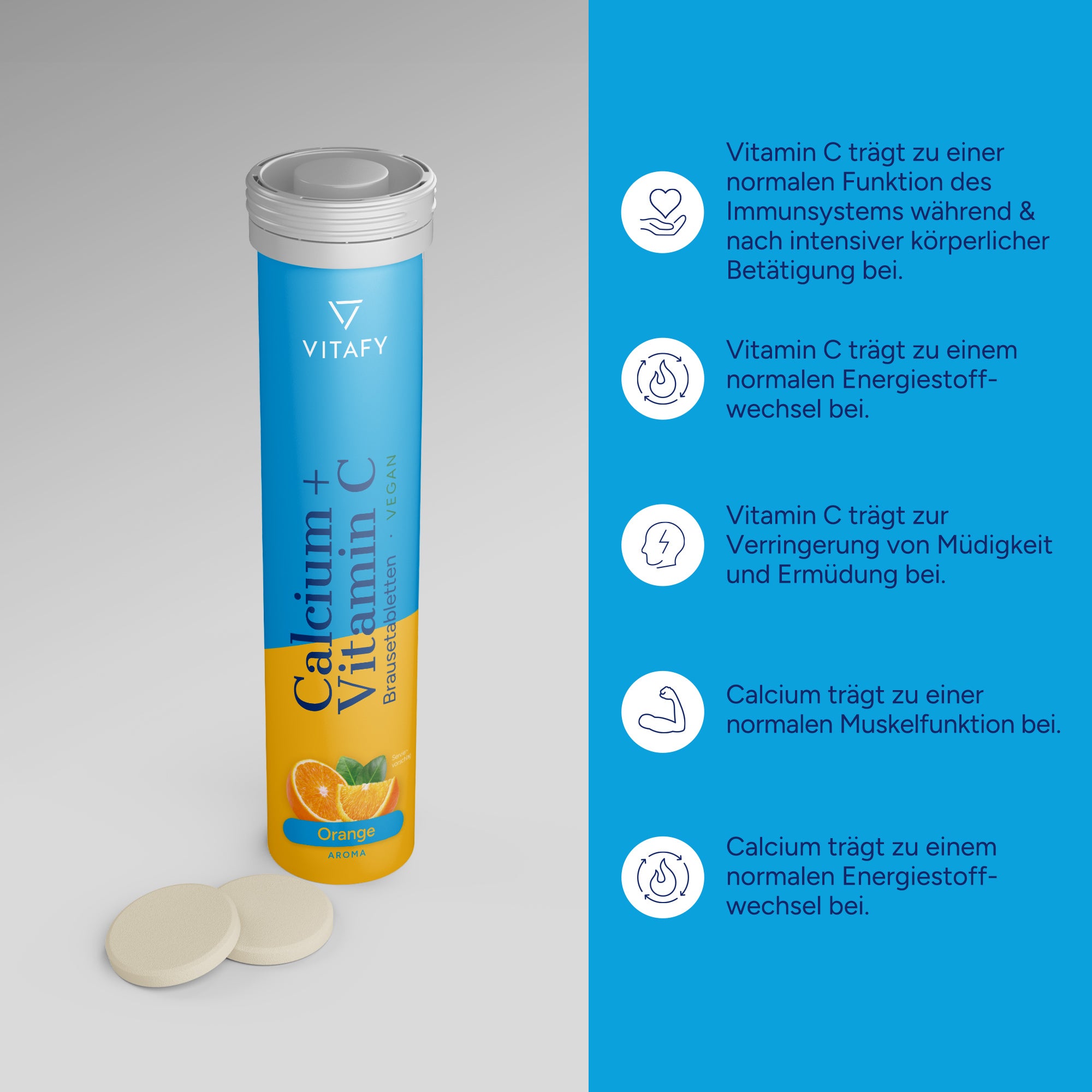 Calcium + Vitamin C - Orange (20 Brausetabletten) - 6er Pack