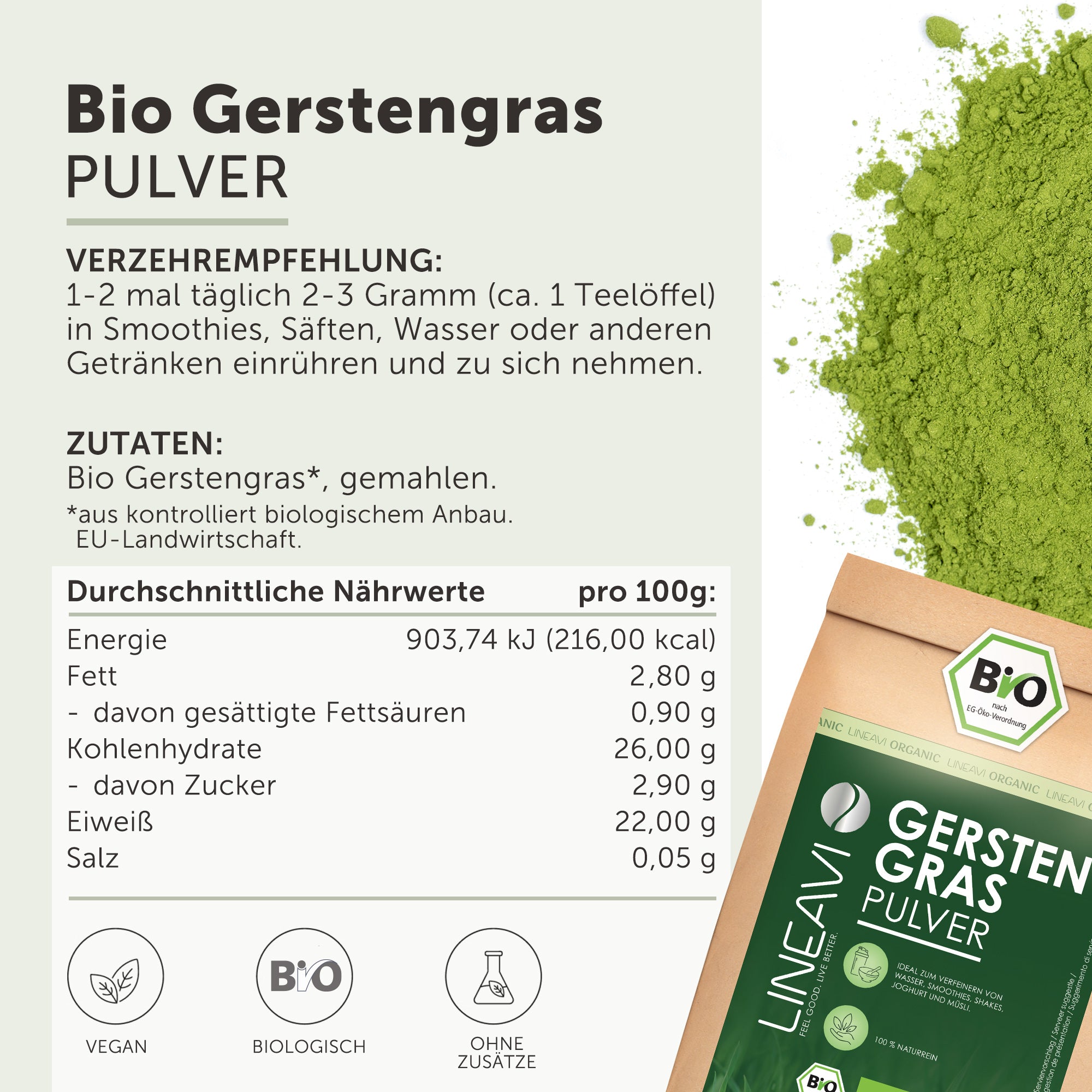 Gerstengraspulver bio (1000g)