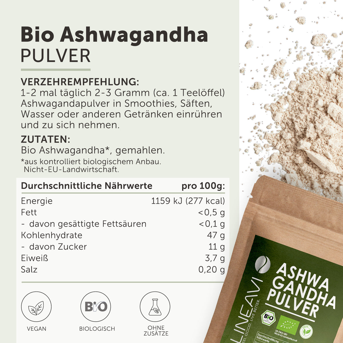 Bio Ashwagandhapulver (250g)