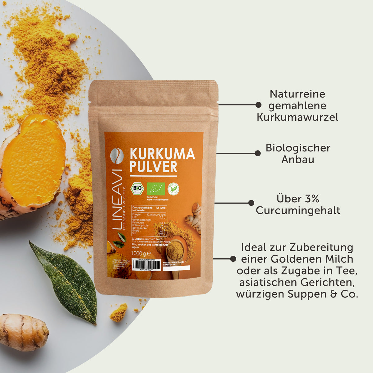 Bio Kurkumapulver (500g)