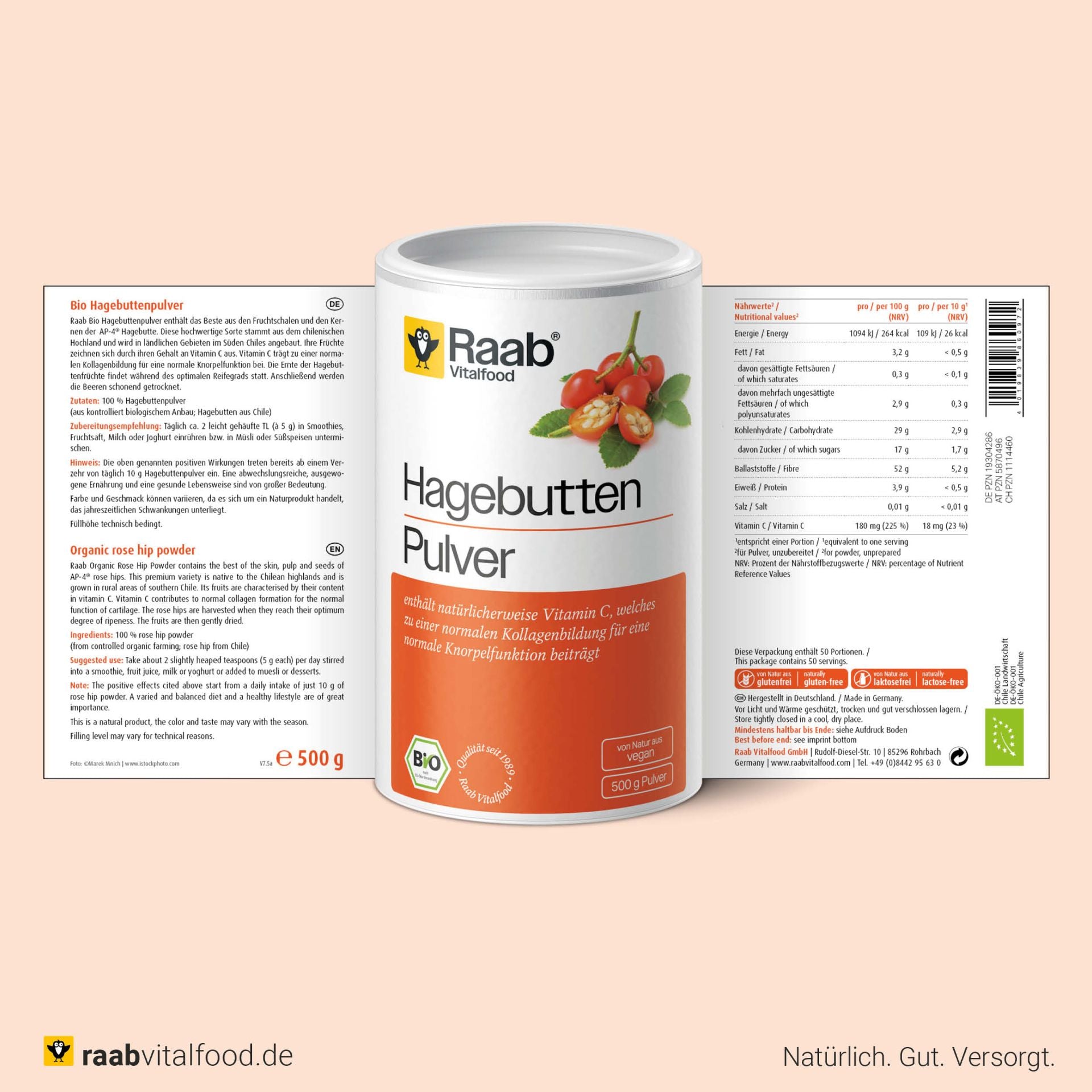 Bio Hagebutten Pulver (500g)