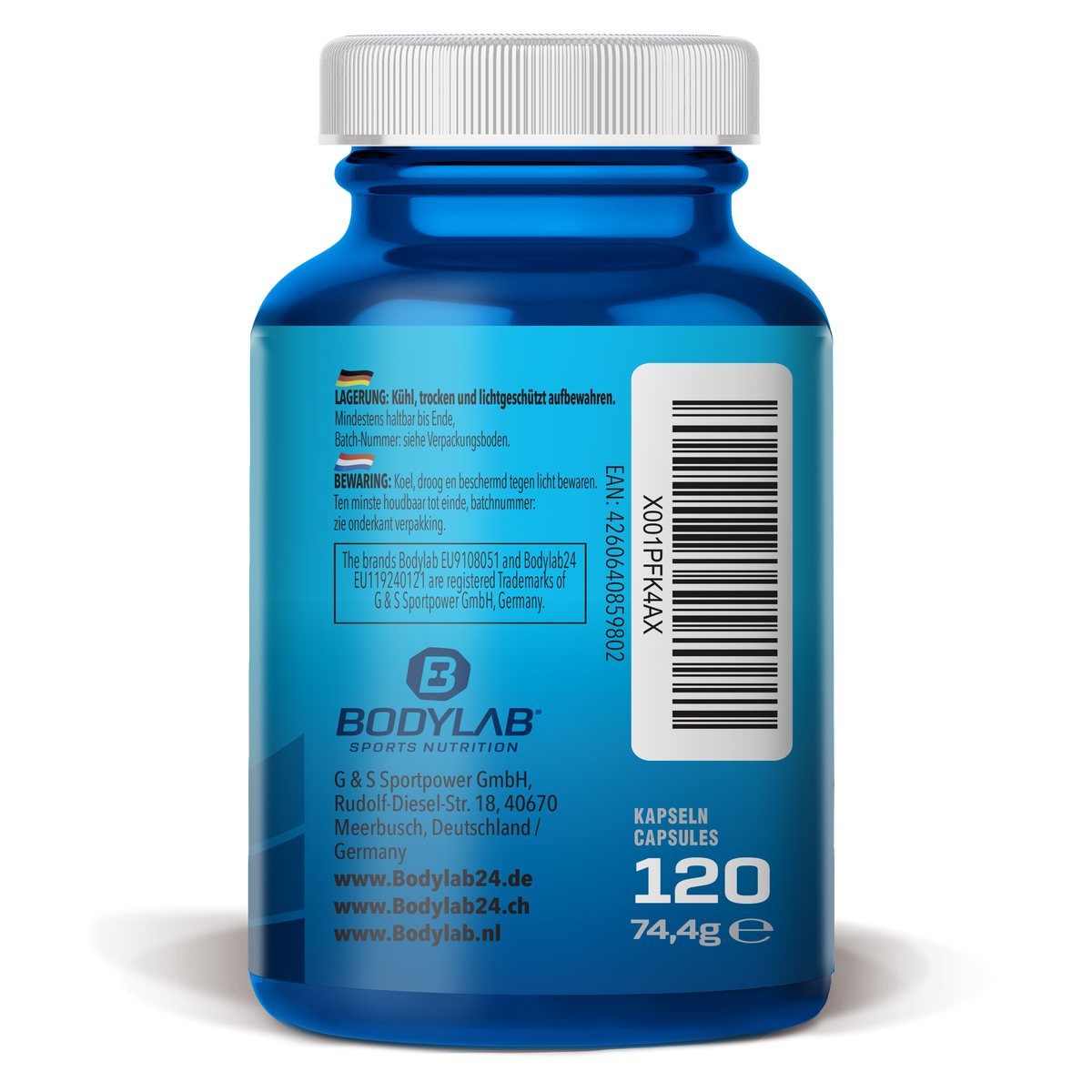 Ashwagandha + Magnesium - Zinc - Vitamin B6 (120 Kapseln)