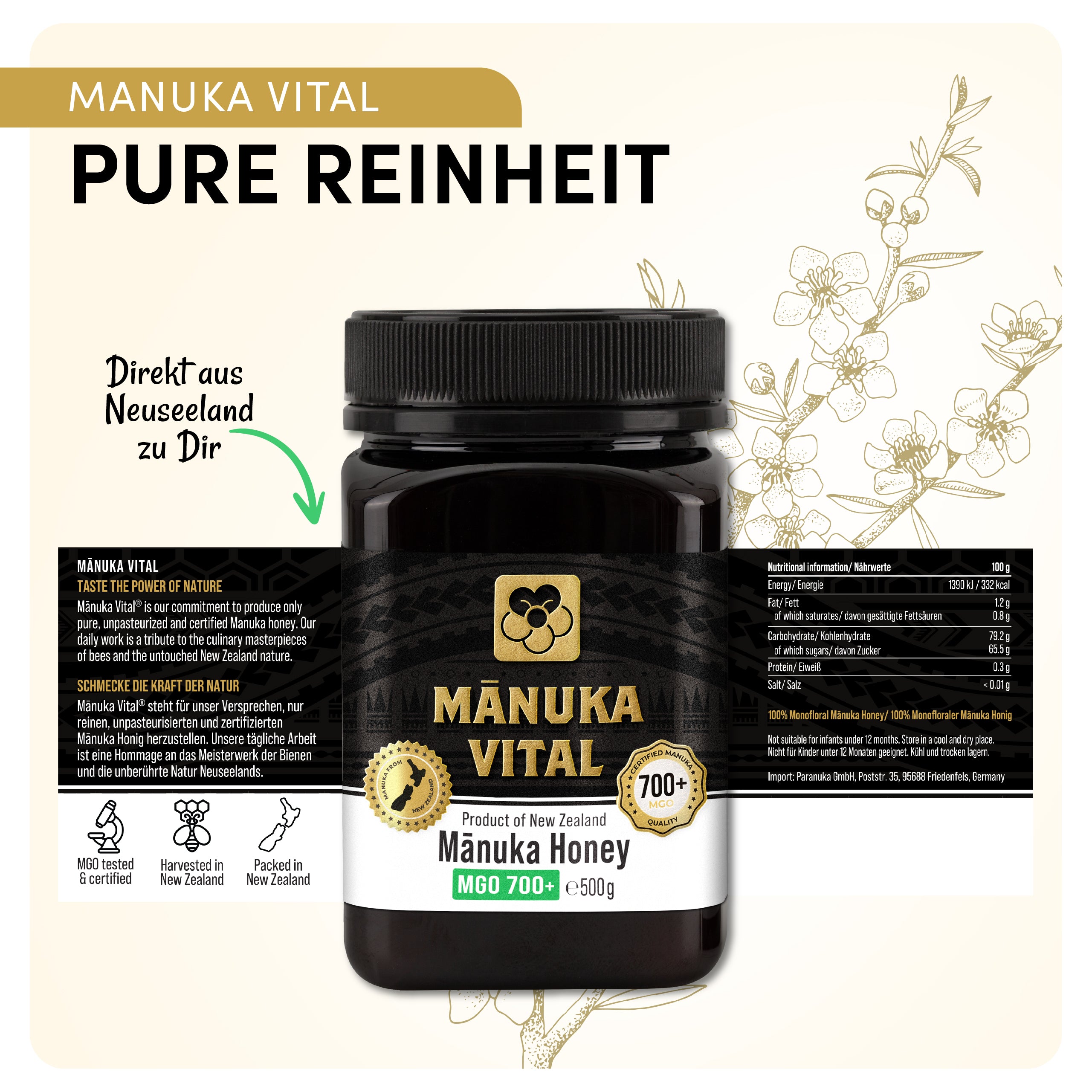 Manuka Vital Honig MGO 700+ (250g)
