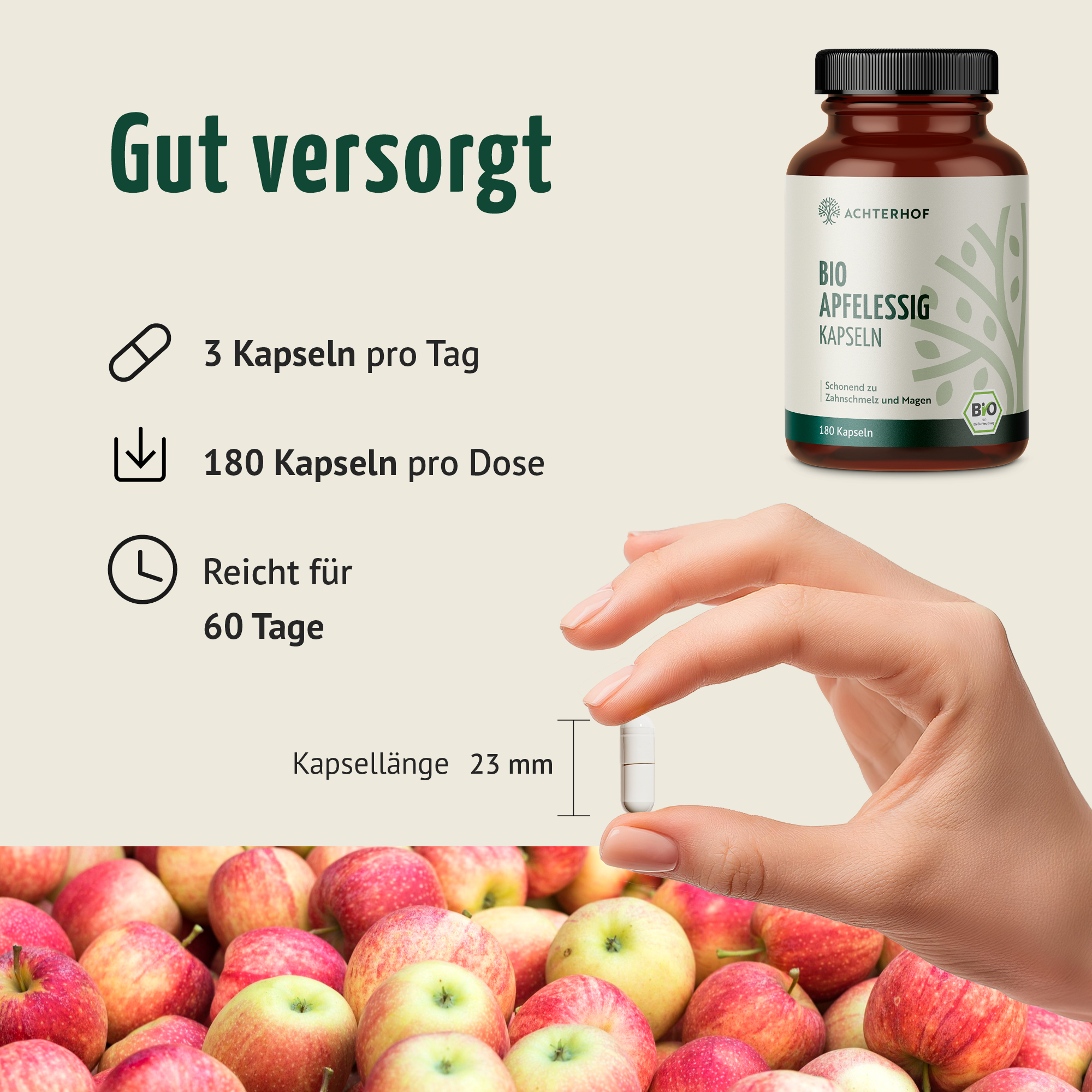 Bio Apfelessig Kapseln (180 Kapseln)