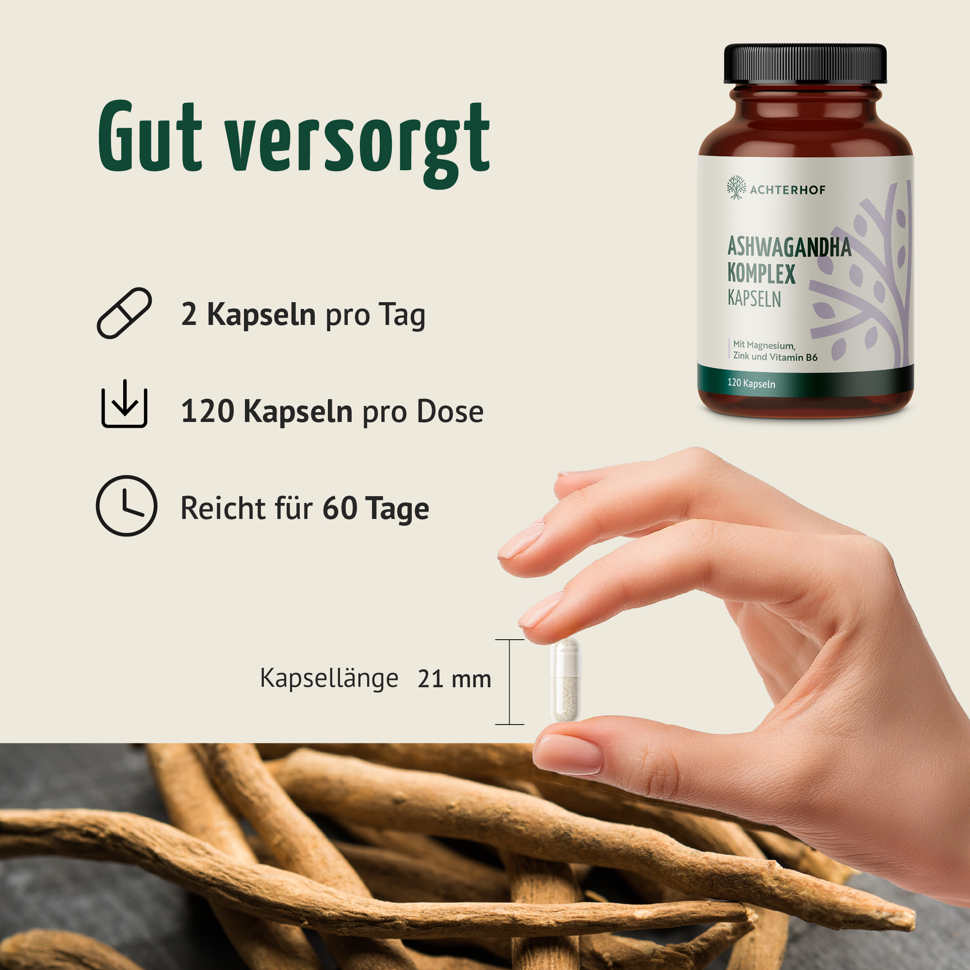 Mind & Body Support Ashwagandha Komplex (120 Kapseln)