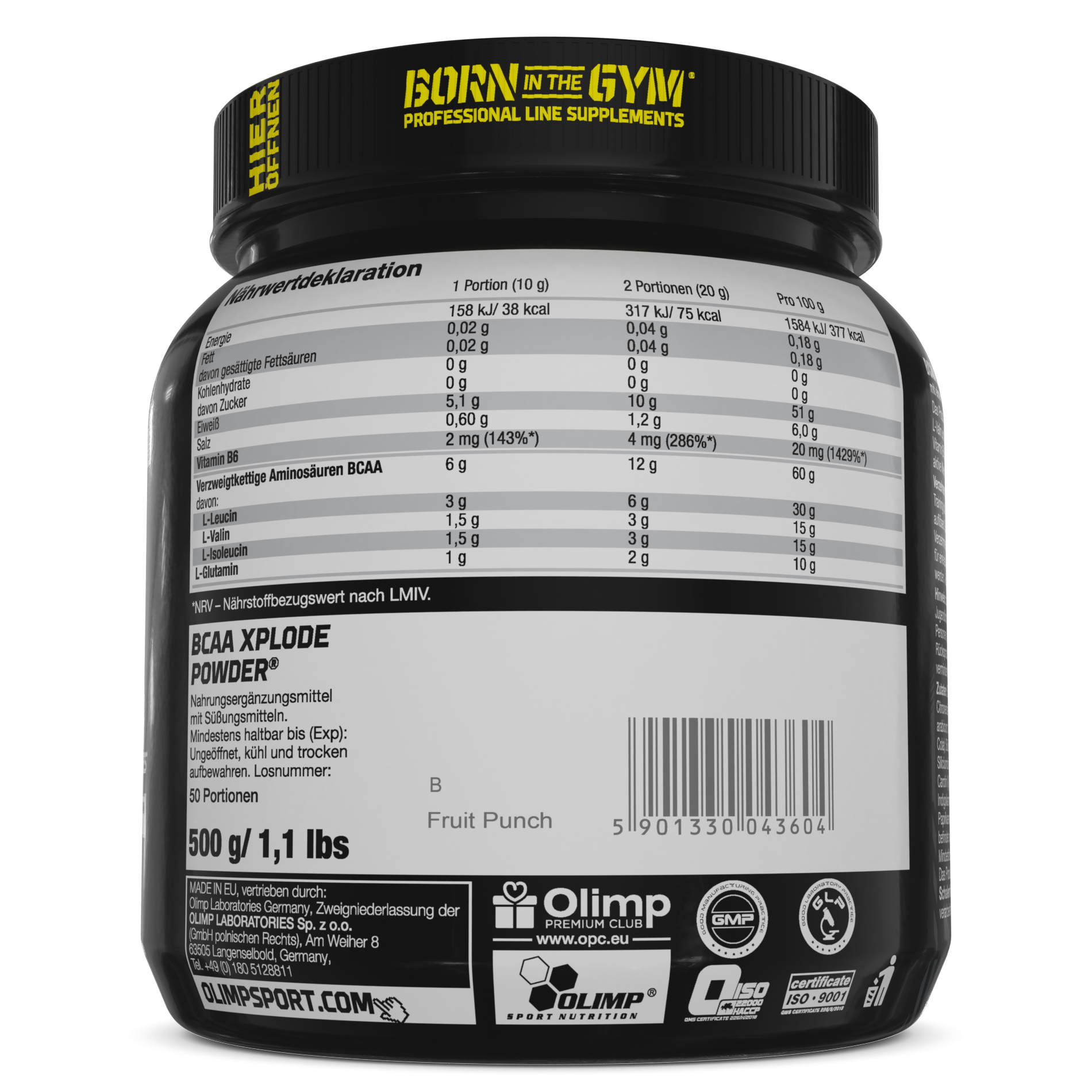 BCAA Xplode Powder (500g) Fruit Punch