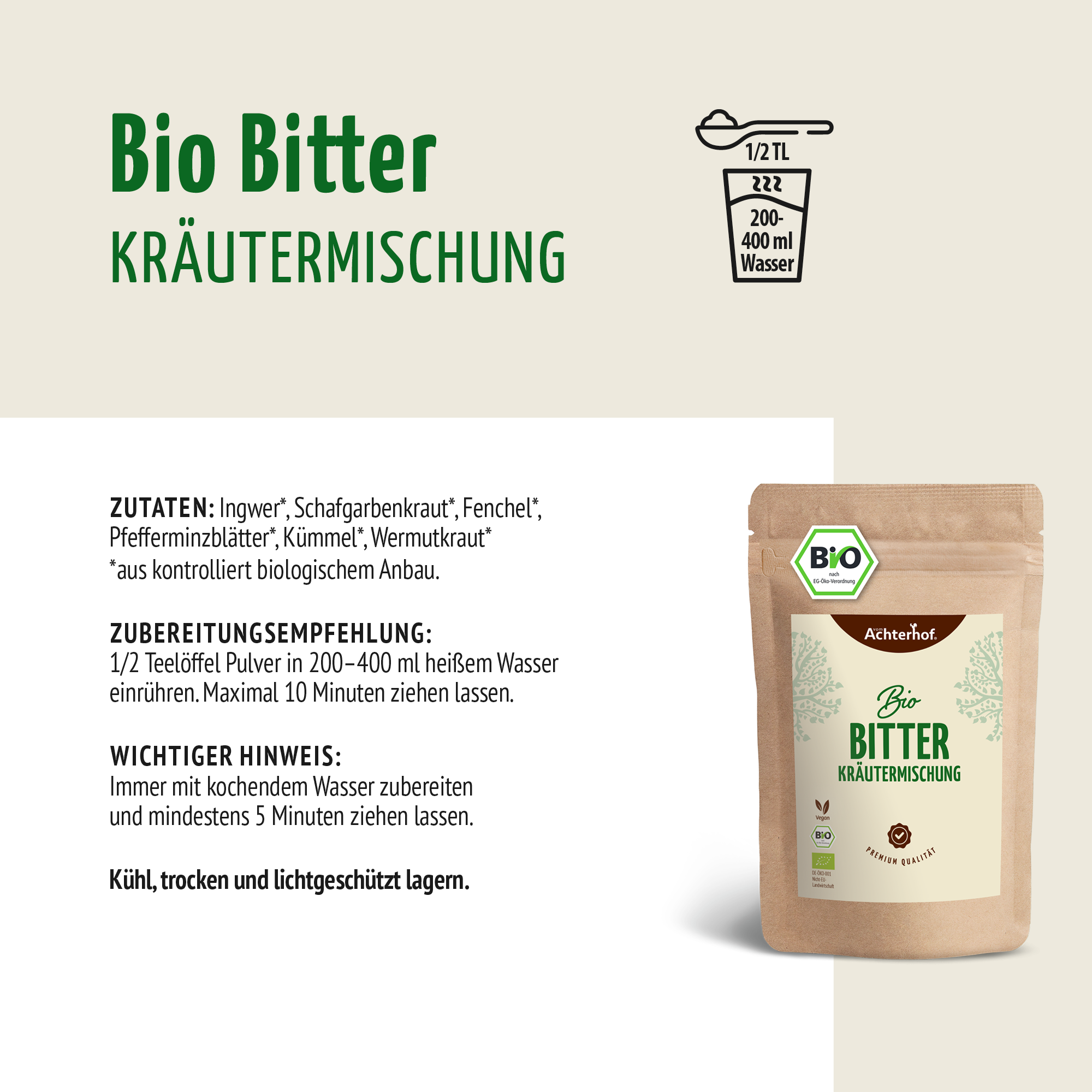 Bio Bitter Kräutermischung gemahlen (250g)