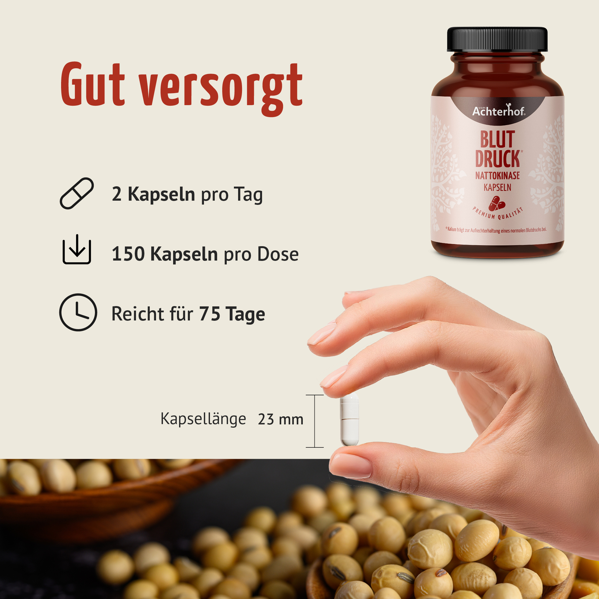 Blutdruck Nattokinase Kapseln (150 Kapseln)