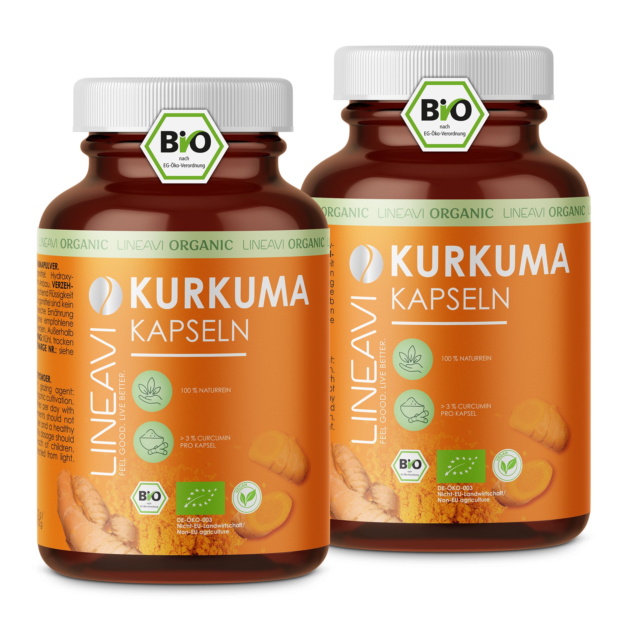 Doppelpack: LINEAVI Kurkuma Kapseln bio (2x180 Kapseln)
