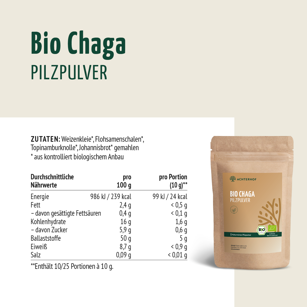 Bio Chaga Pilzpulver (250g)