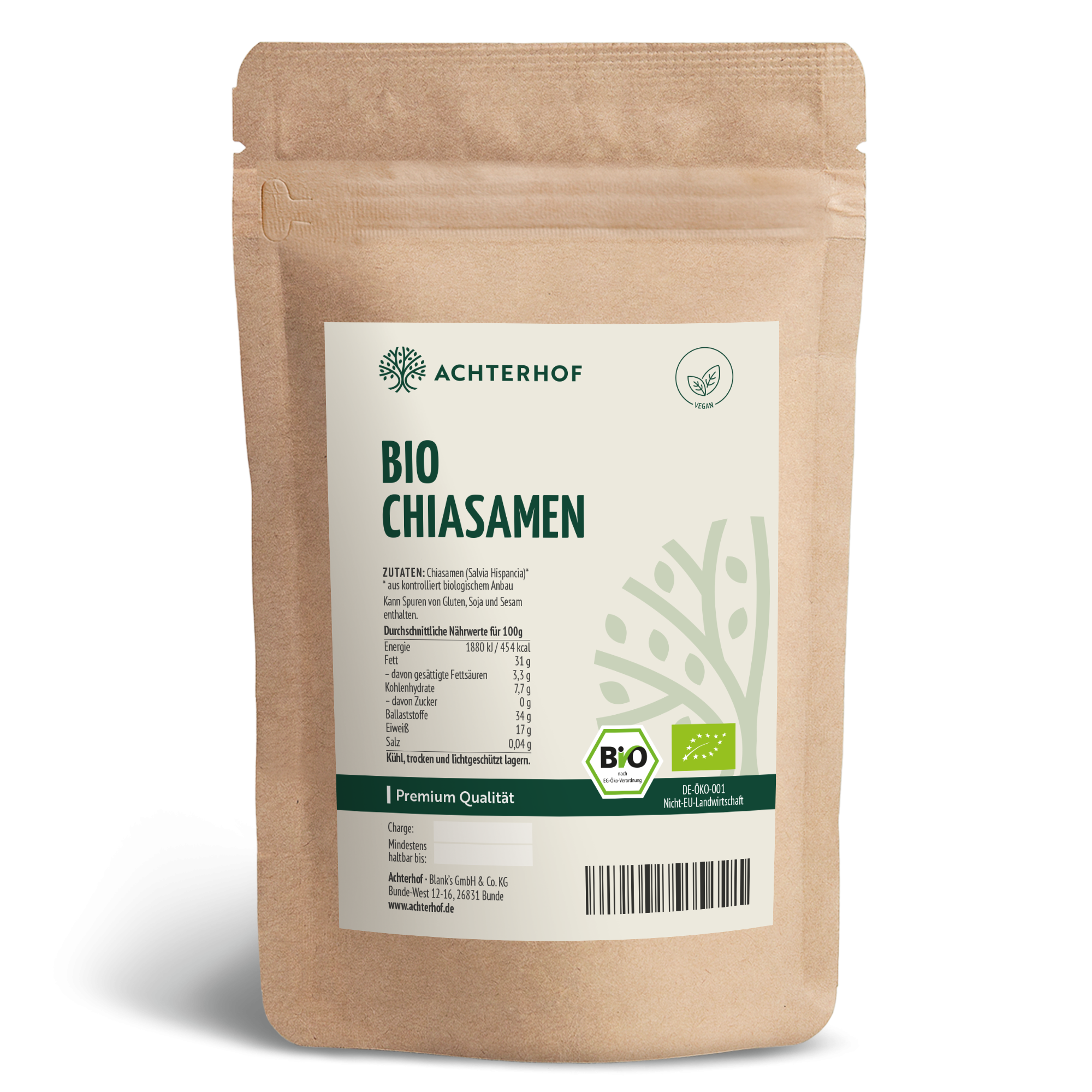 Bio Chia Samen schwarz (250g)