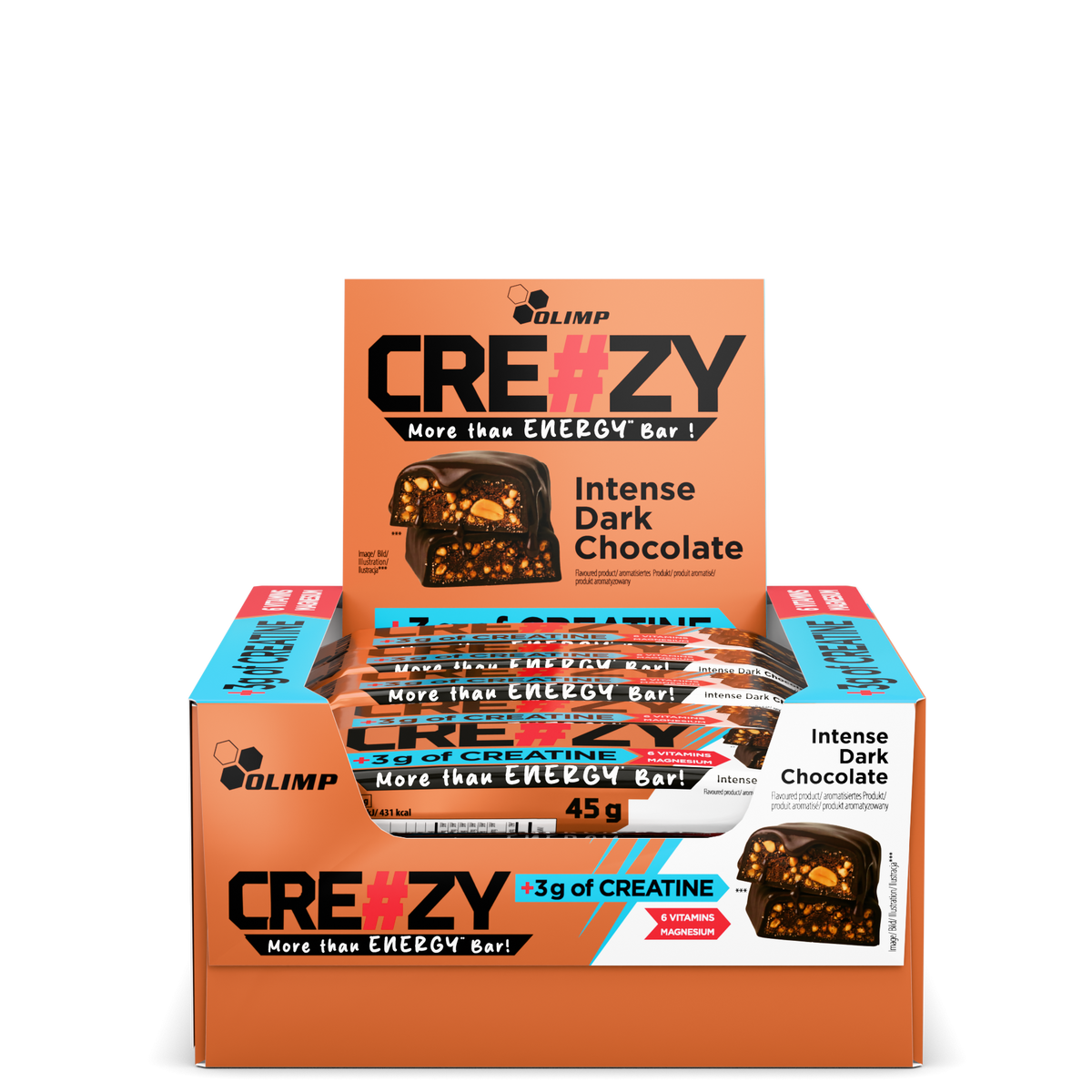CRE#ZY Bar (20x45g) Intense Dark Chocolate