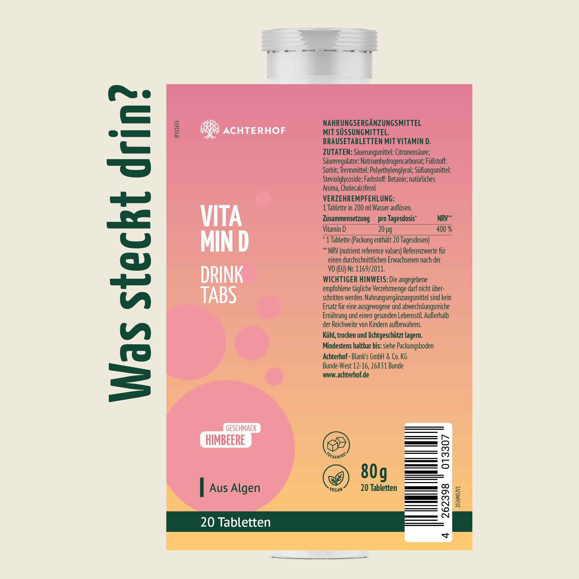 Vitamin D Drink Tabs (20 Tabletten)