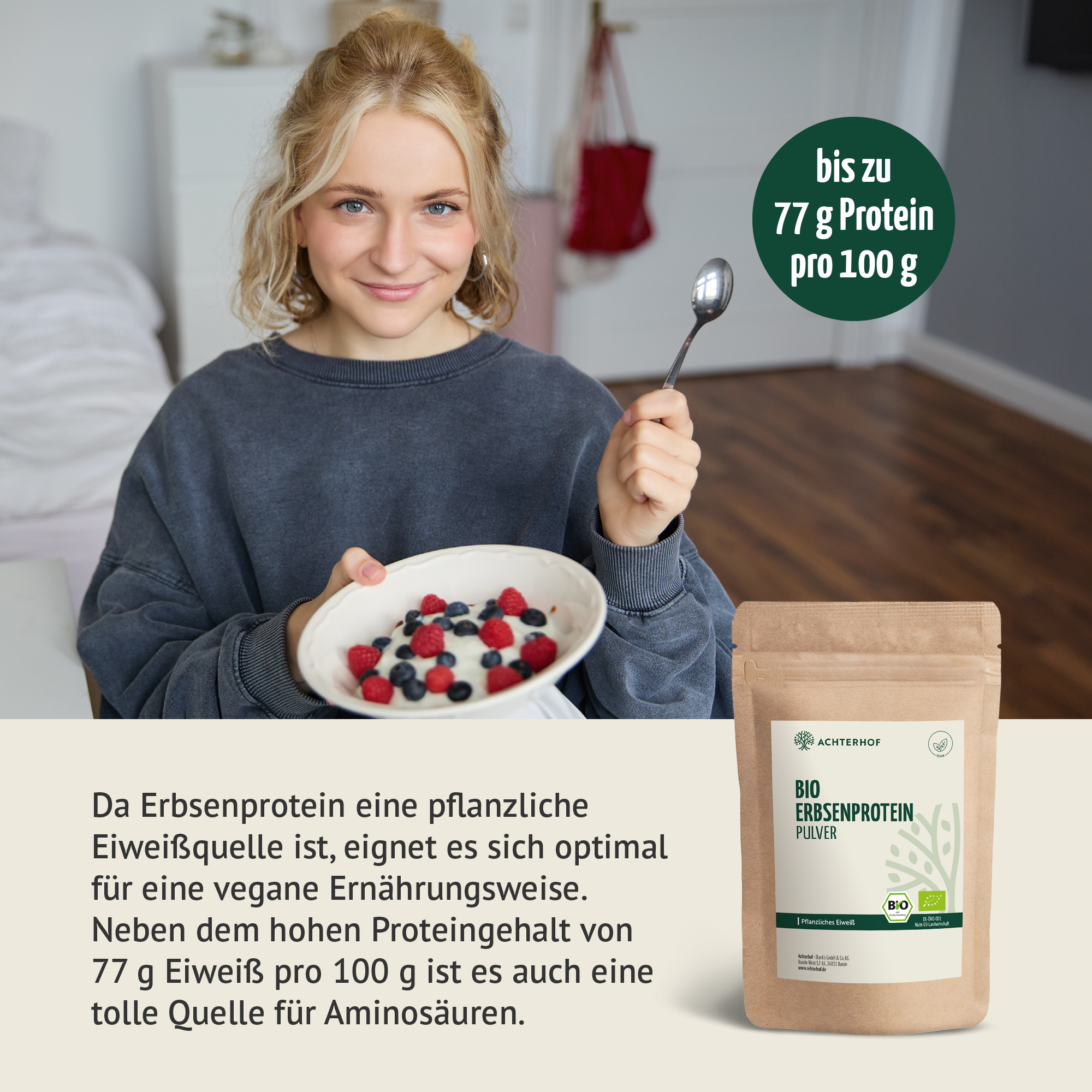 Bio Erbsenprotein Pulver (1000g)