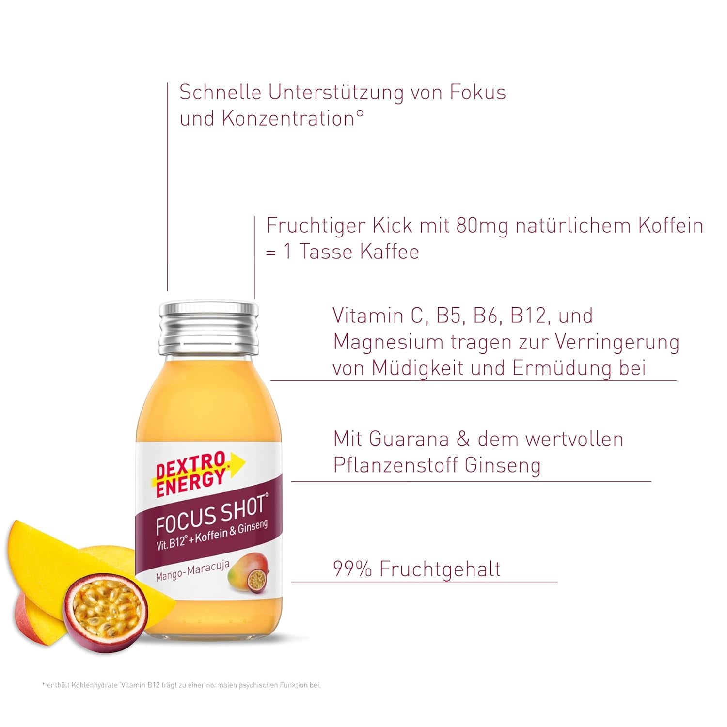 Dextro Energy Focus Shot Mango-Maracuja (12x60ml)