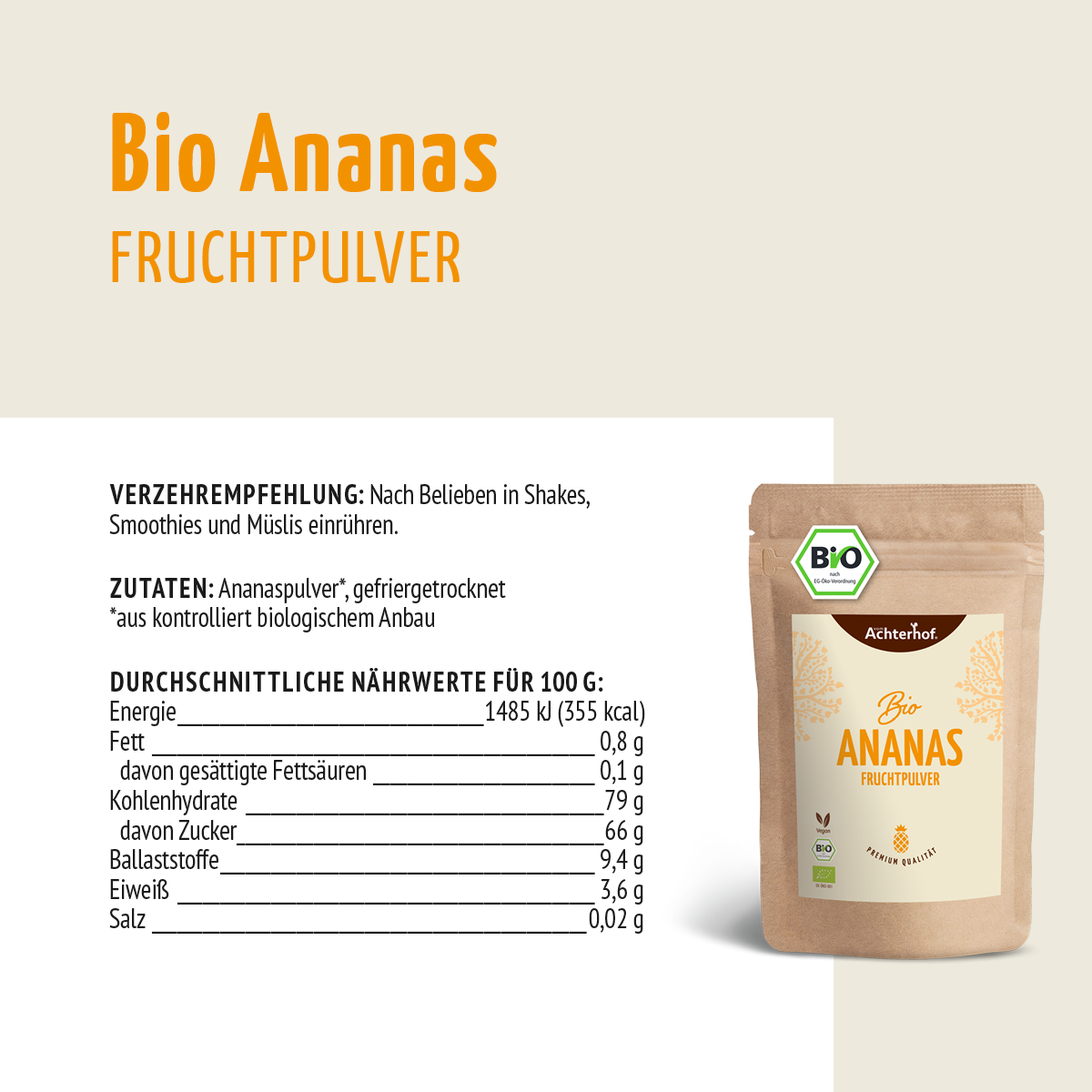 Bio Ananas Fruchtpulver (100g)