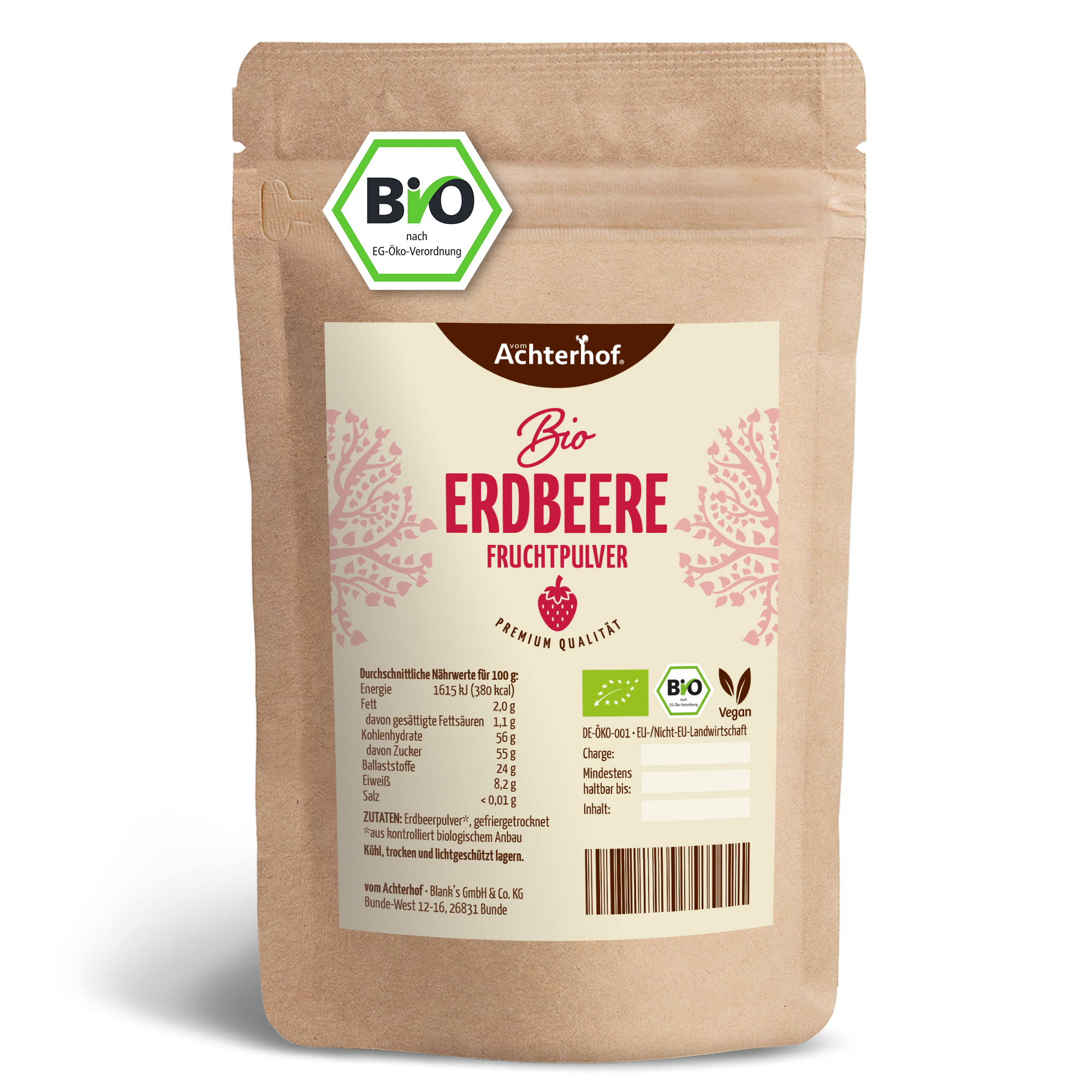 Bio Erdbeere Fruchtpulver (100g)