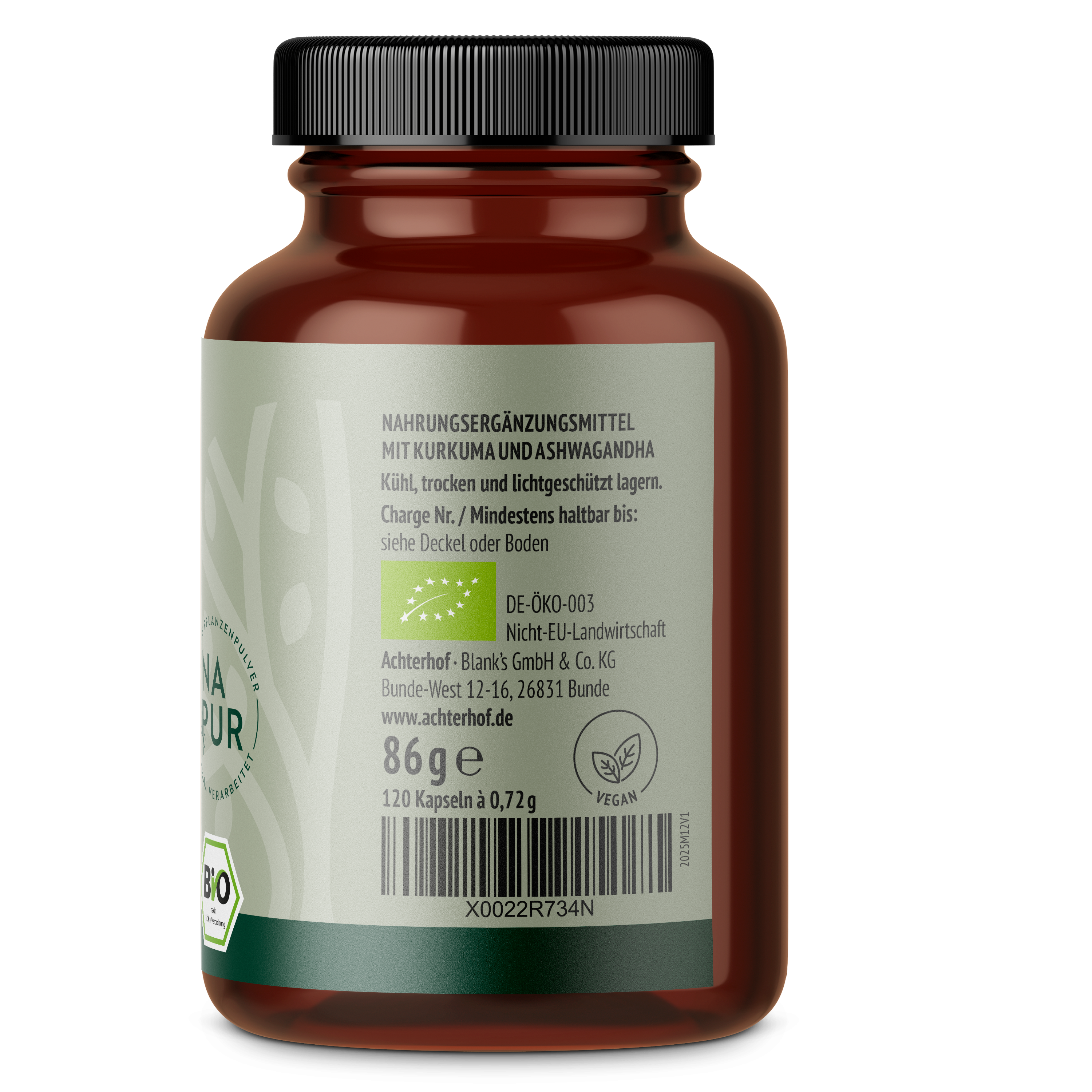 Goldene Mischung Kapseln Bio – ohne Piperin (120 Kapseln)