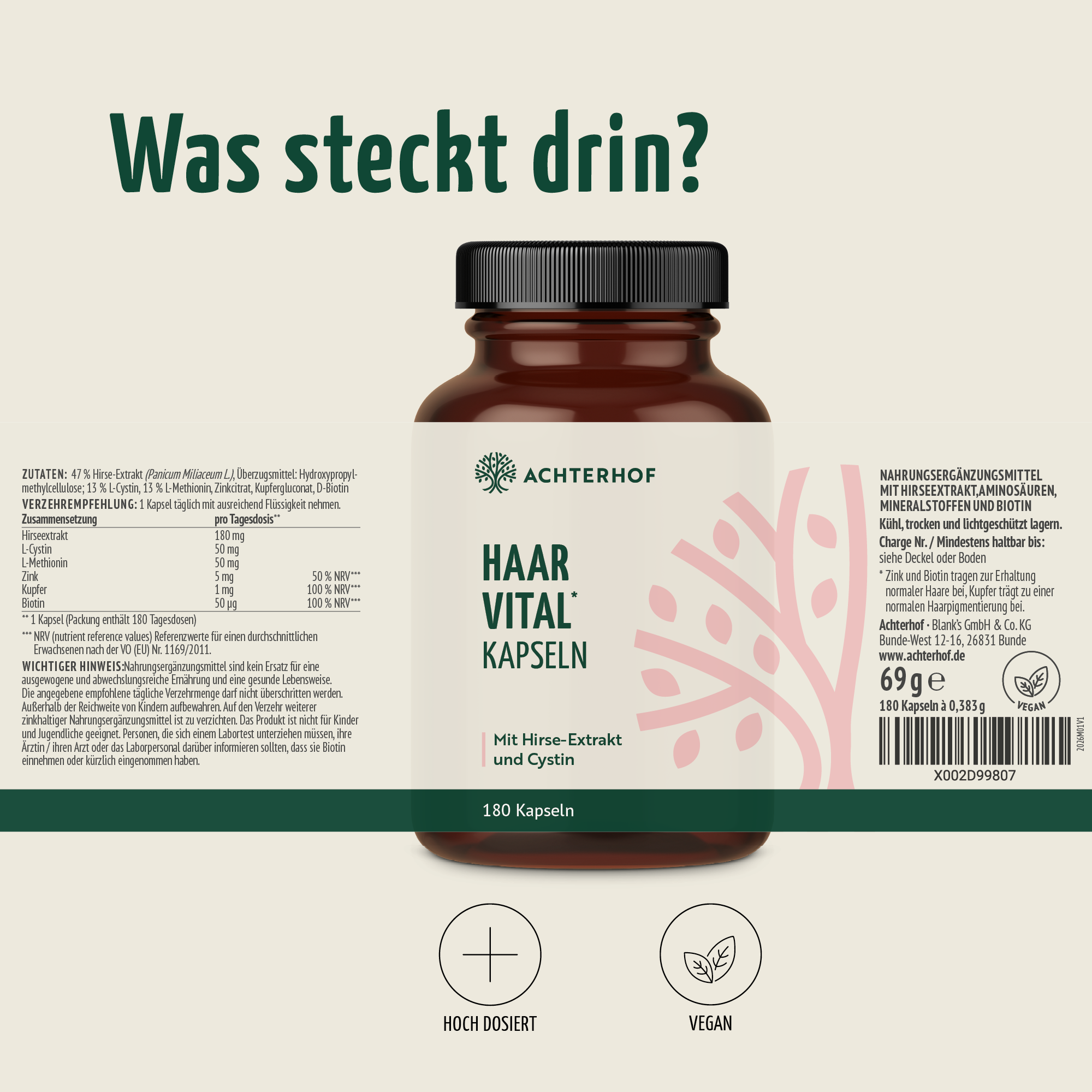 Haar Vital Kapseln (180 Kapseln)