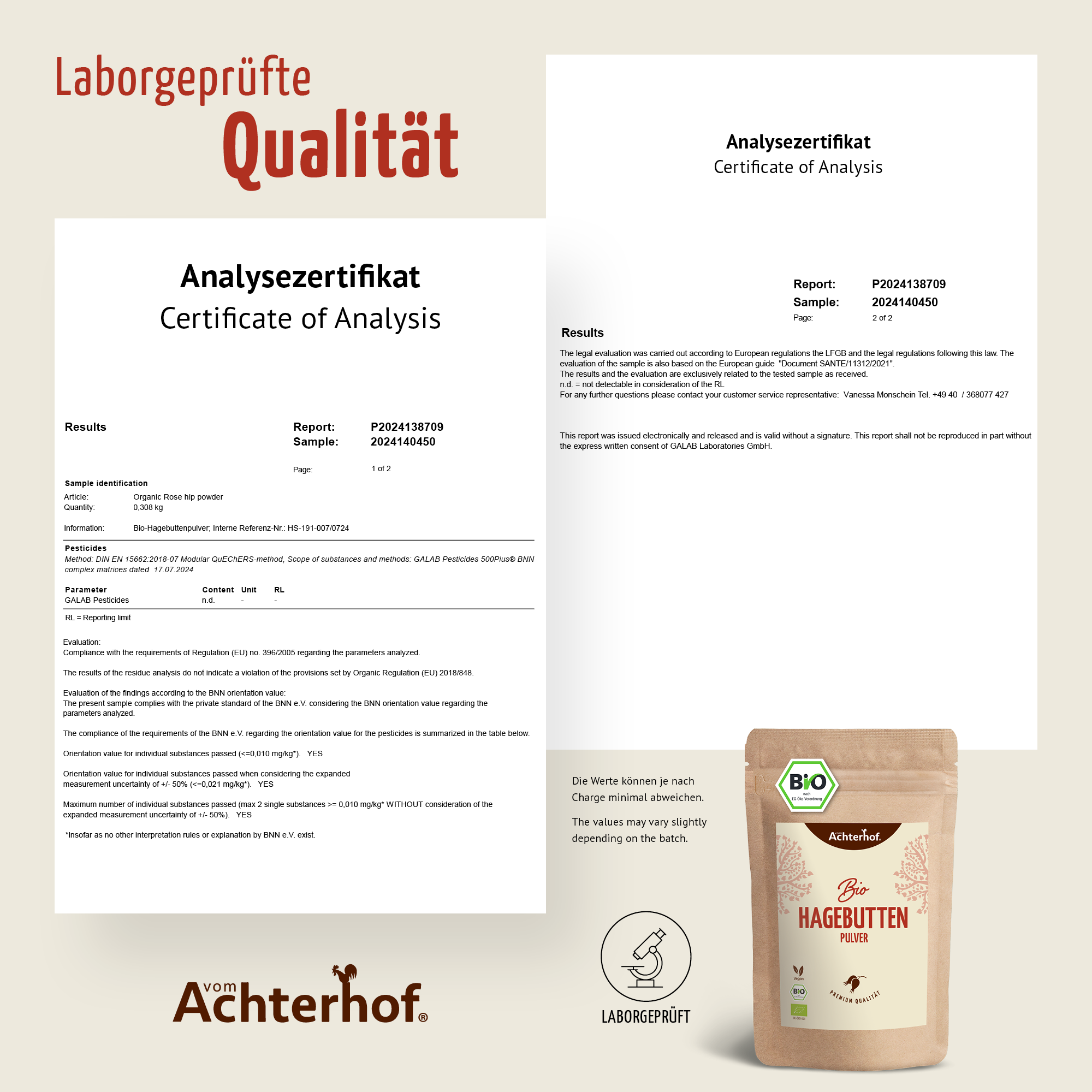 Bio Hagebutten Pulver (500g)