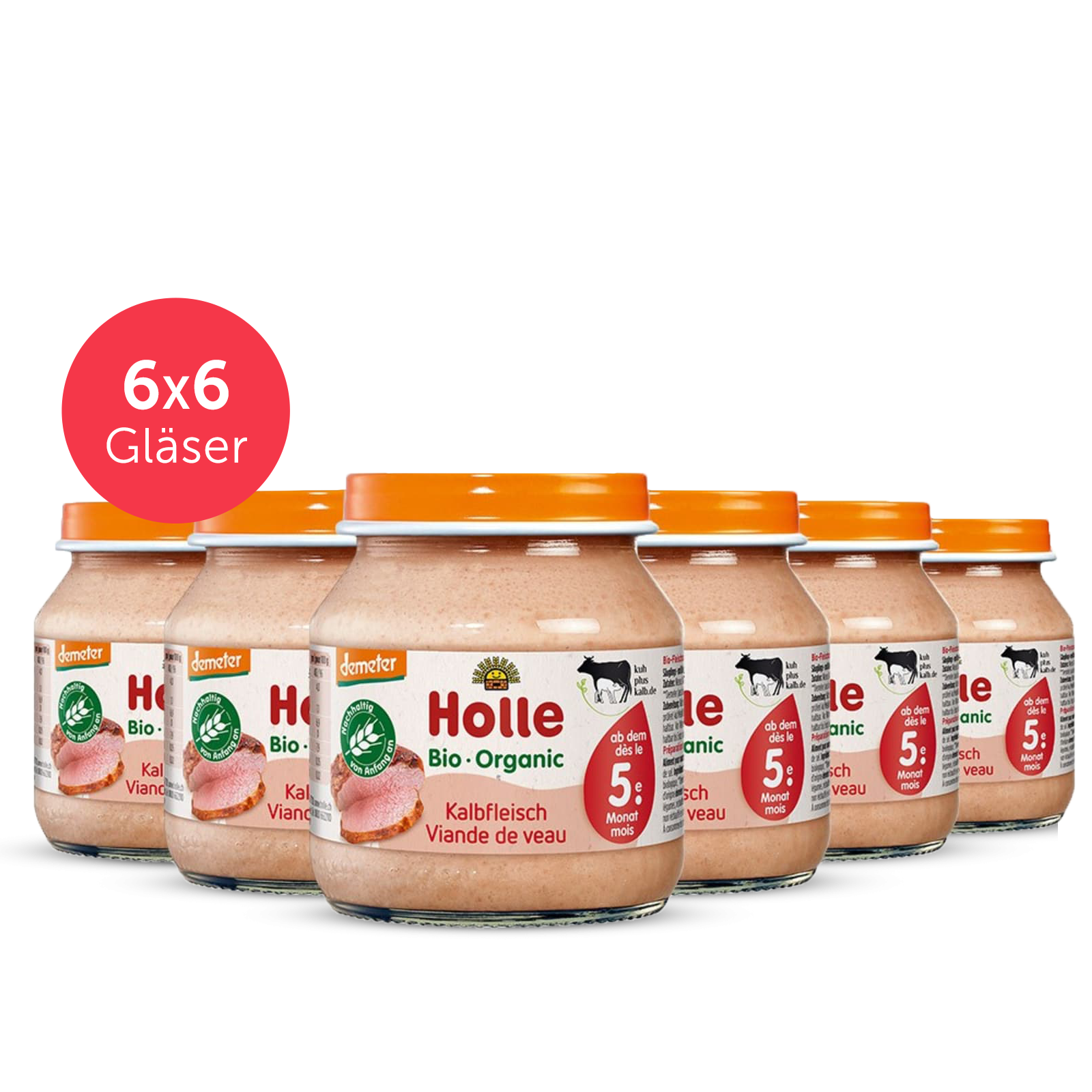 6er Pack Kalbfleisch - 6x125g - Demeter ab dem 5. Monat