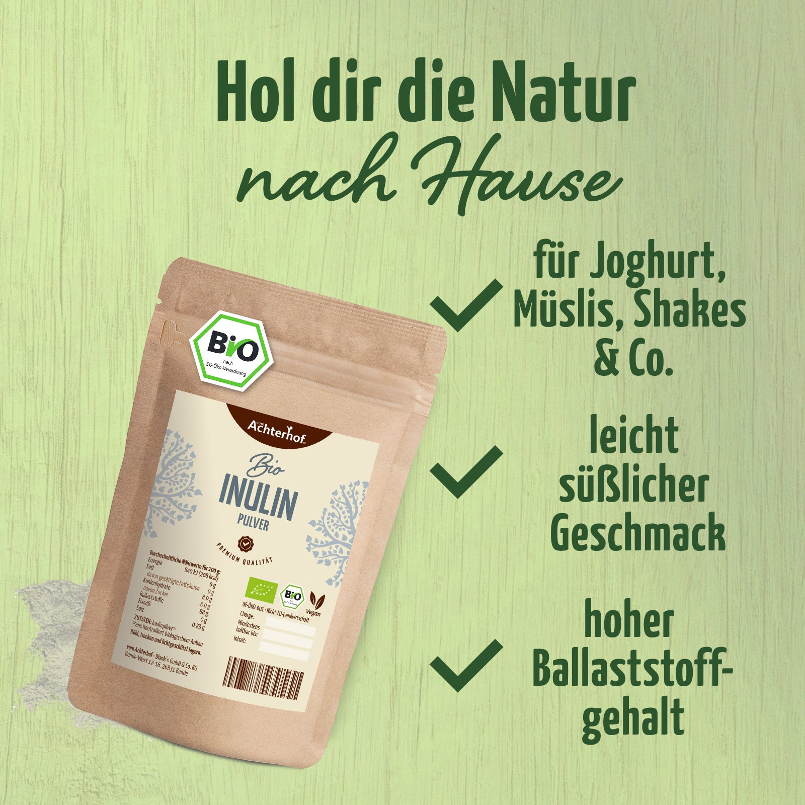 Agaven Inulin Pulver Bio (500g)