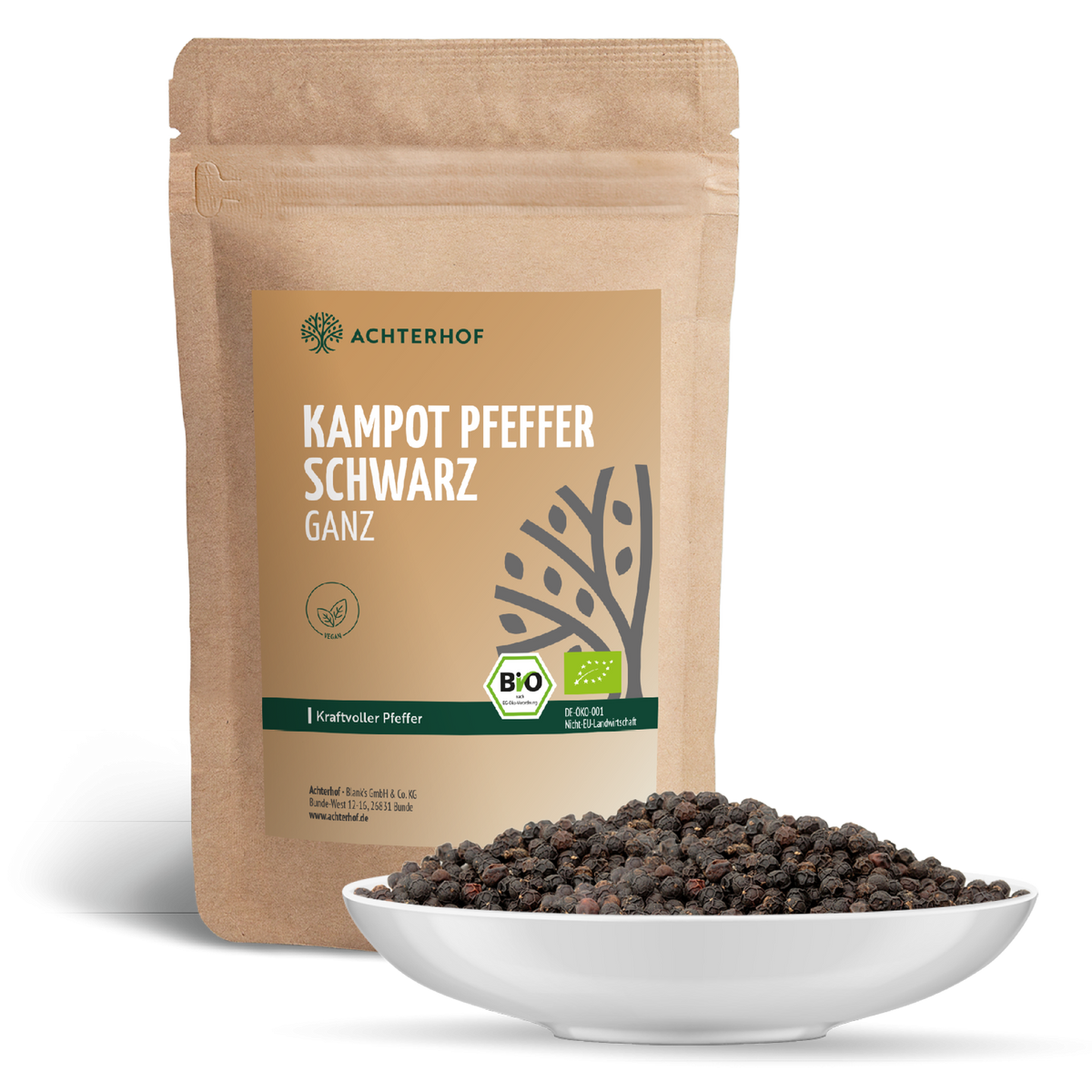 Kampot Pfeffer schwarz ganz Bio (100g)