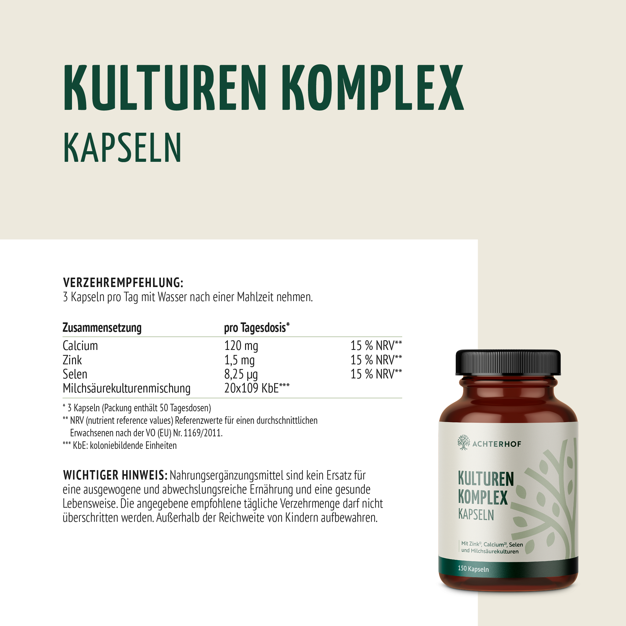 Kulturen Komplex Kapseln (150 Kapseln)
