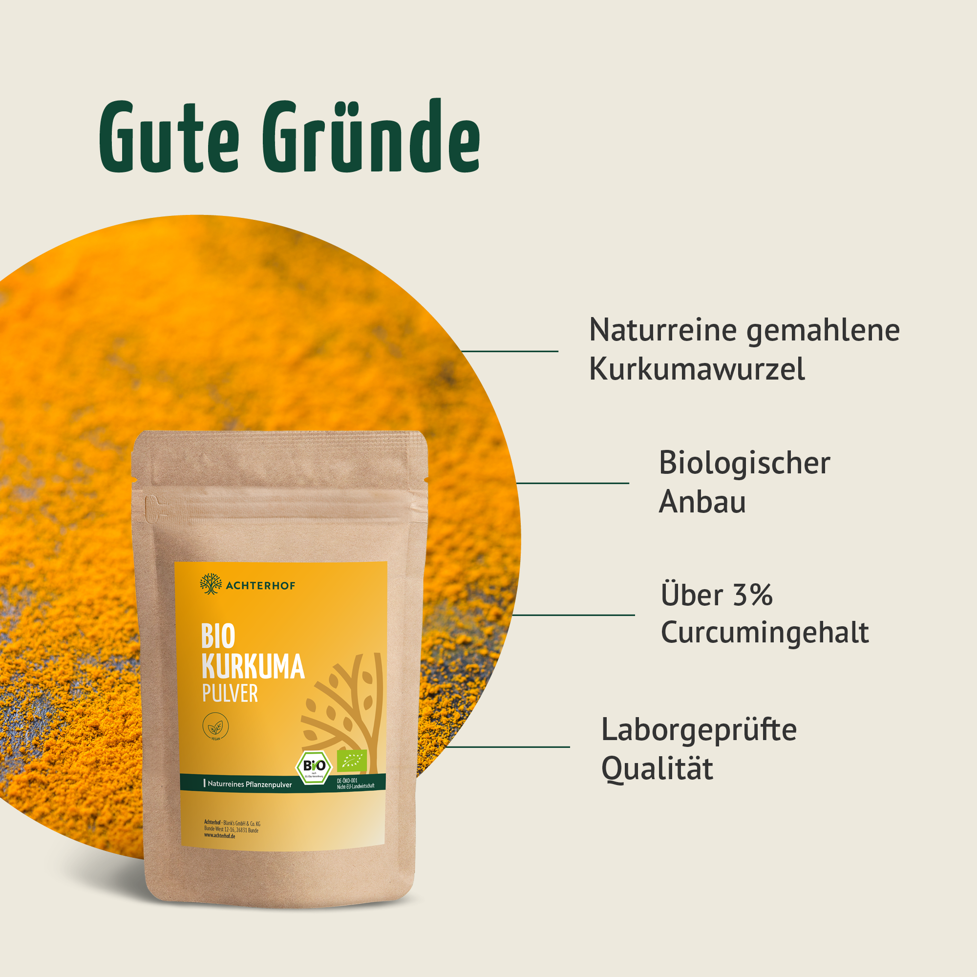 Bio Kurkuma Pulver (1000g)