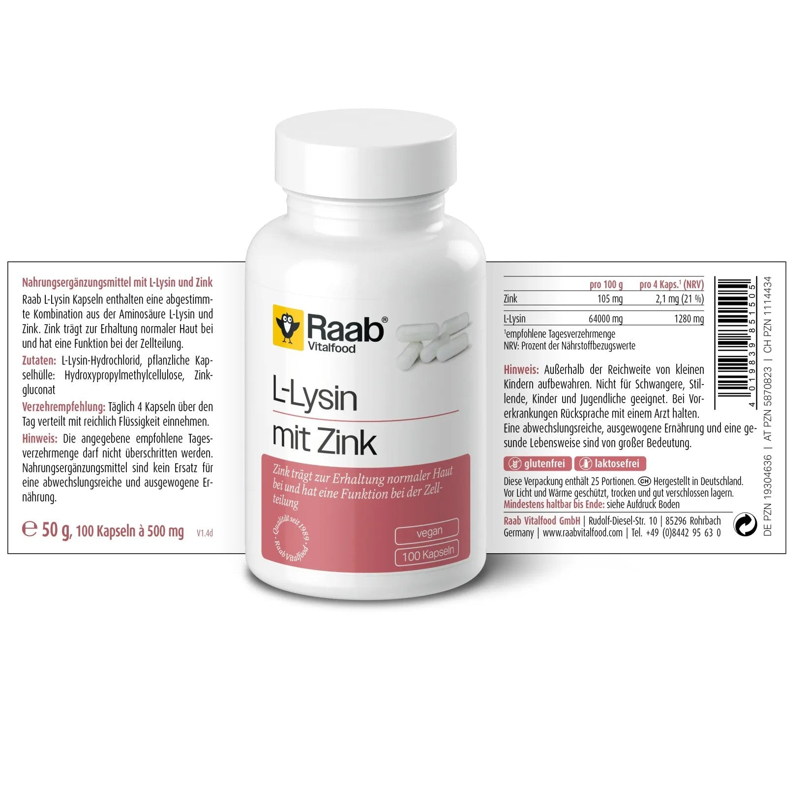 L-Lysin mit Zink (100 Kapseln)