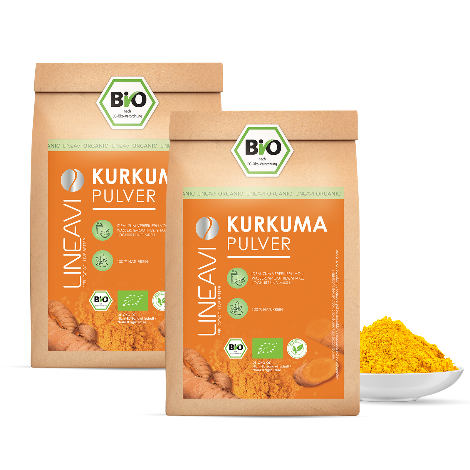 Doppelpack: LINEAVI Kurkumapulver bio (2x1000g)