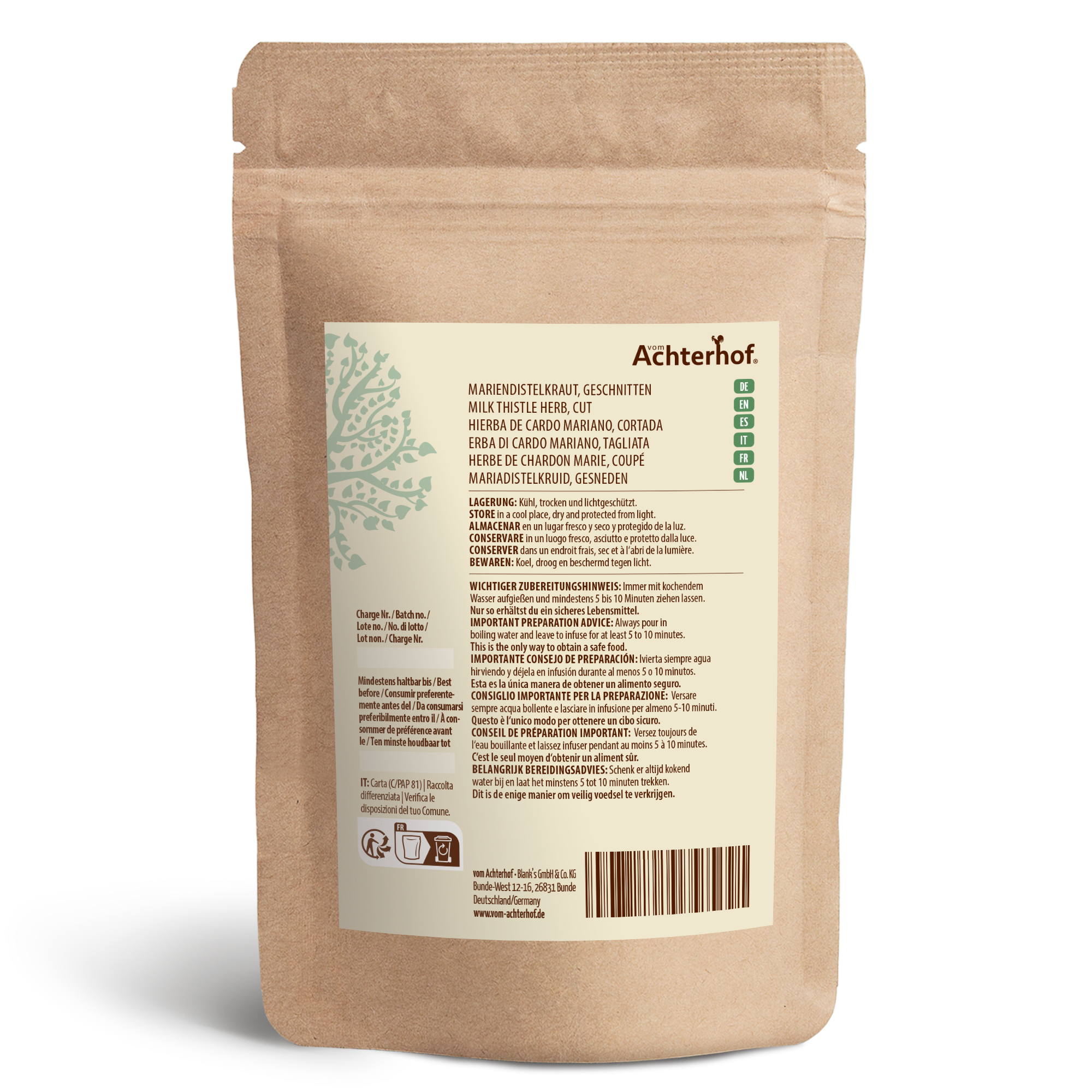 Mariendistelkraut geschnitten (1000g)