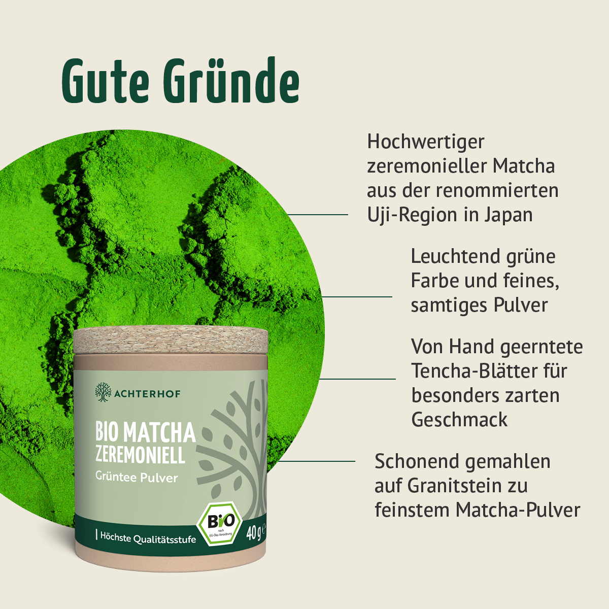 Bio Matcha zeremoniell (40g)