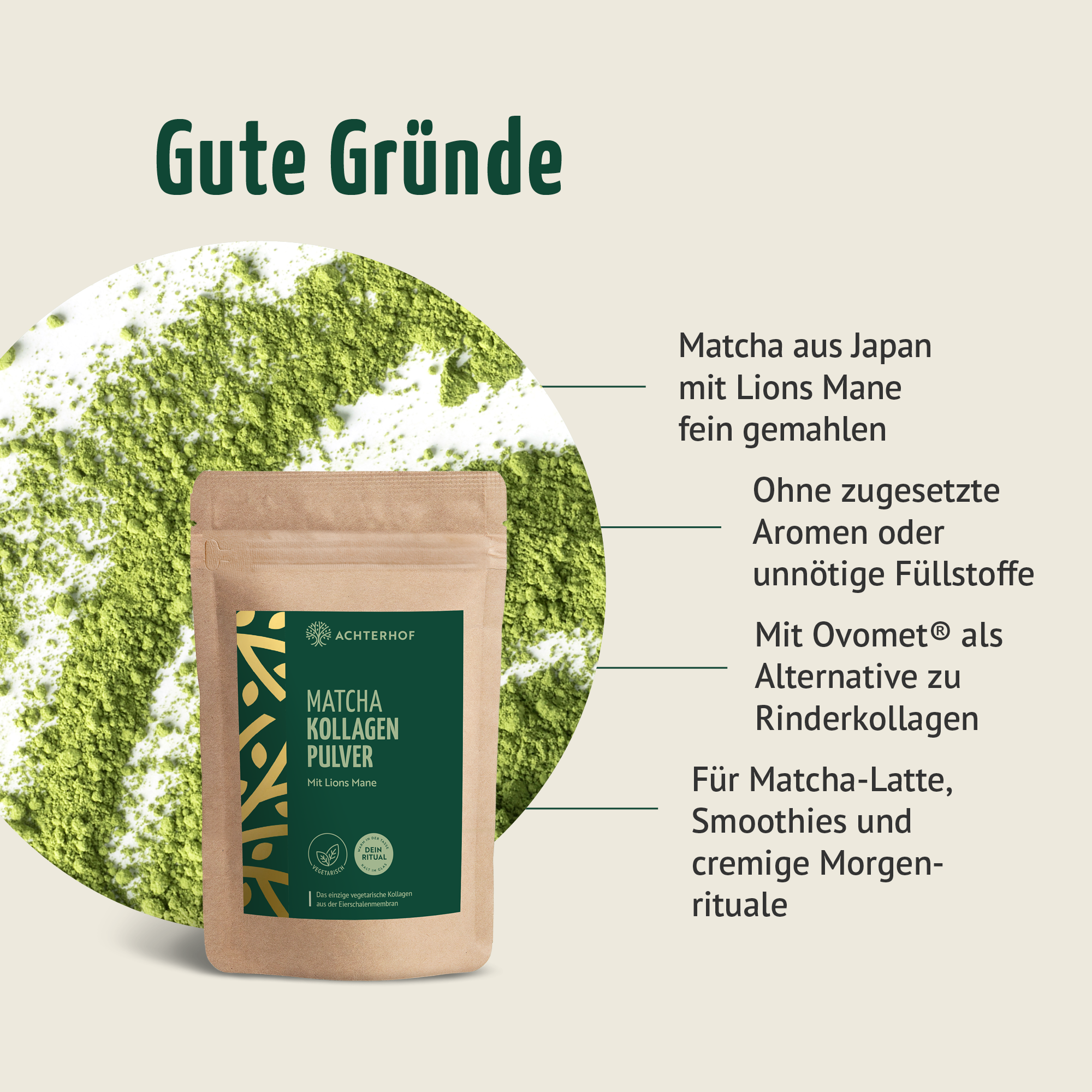 Matcha Kollagen Pulver (100g)