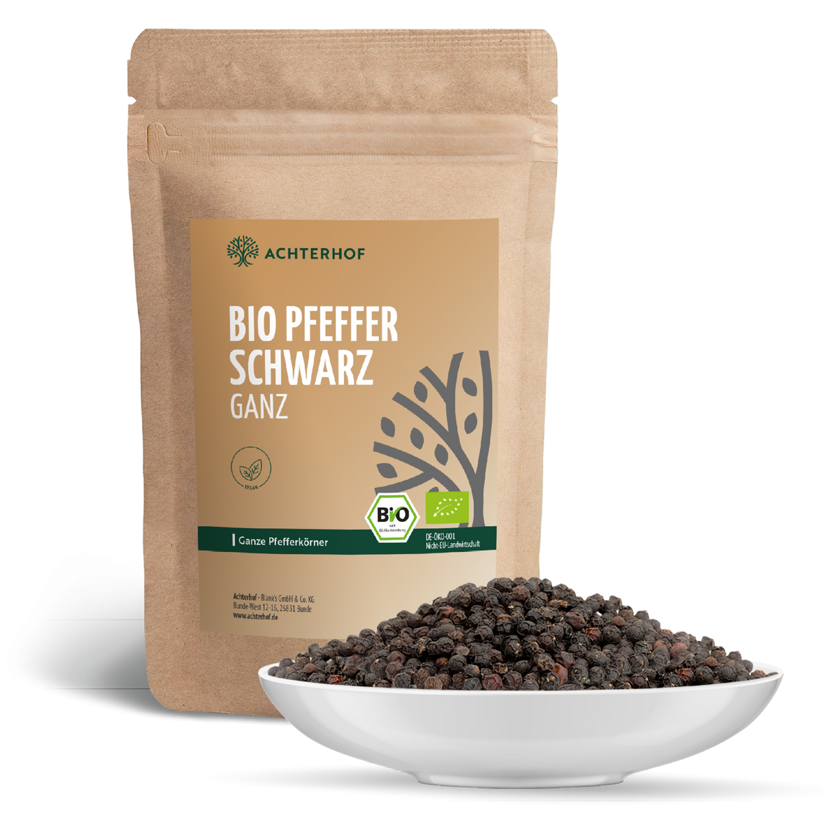 Pfeffer schwarz ganz Bio (500g)
