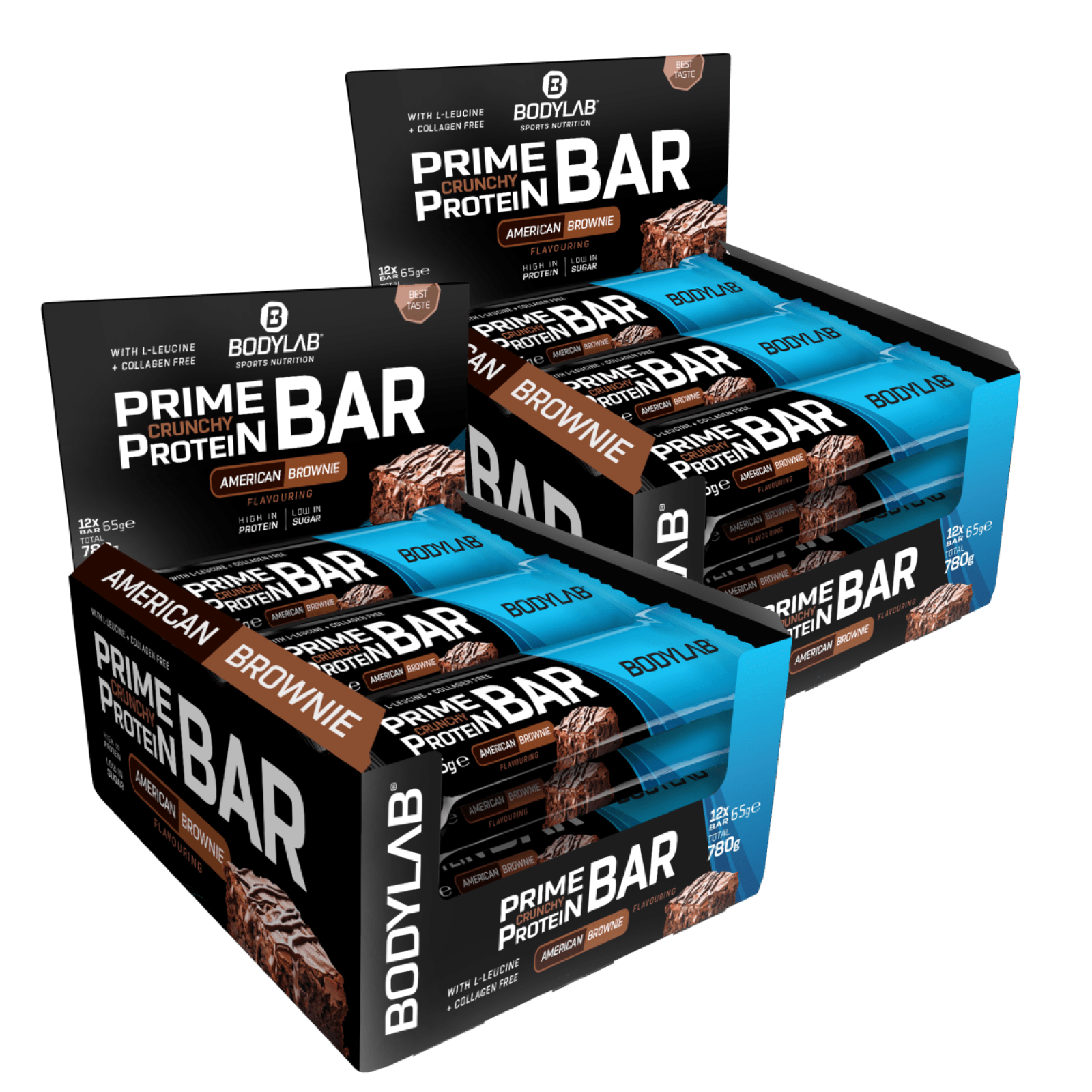 2 x Prime Crunchy Protein Bar American Brownie (12x65g)