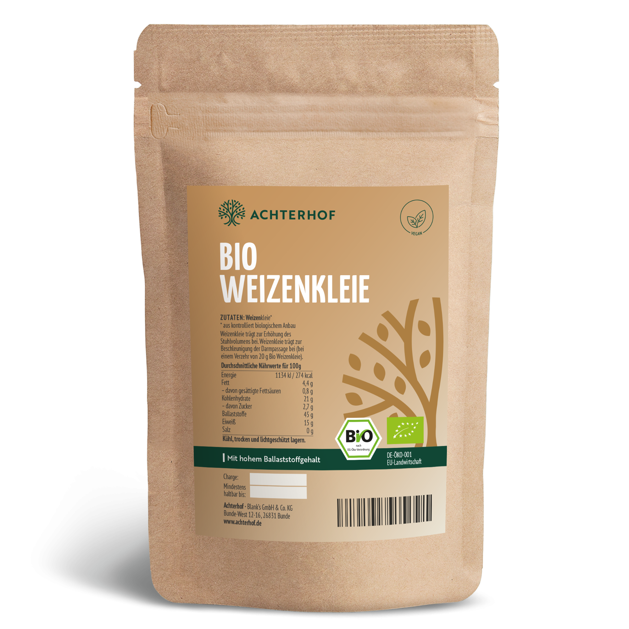 Finnische Bio Weizenkleie (250g)