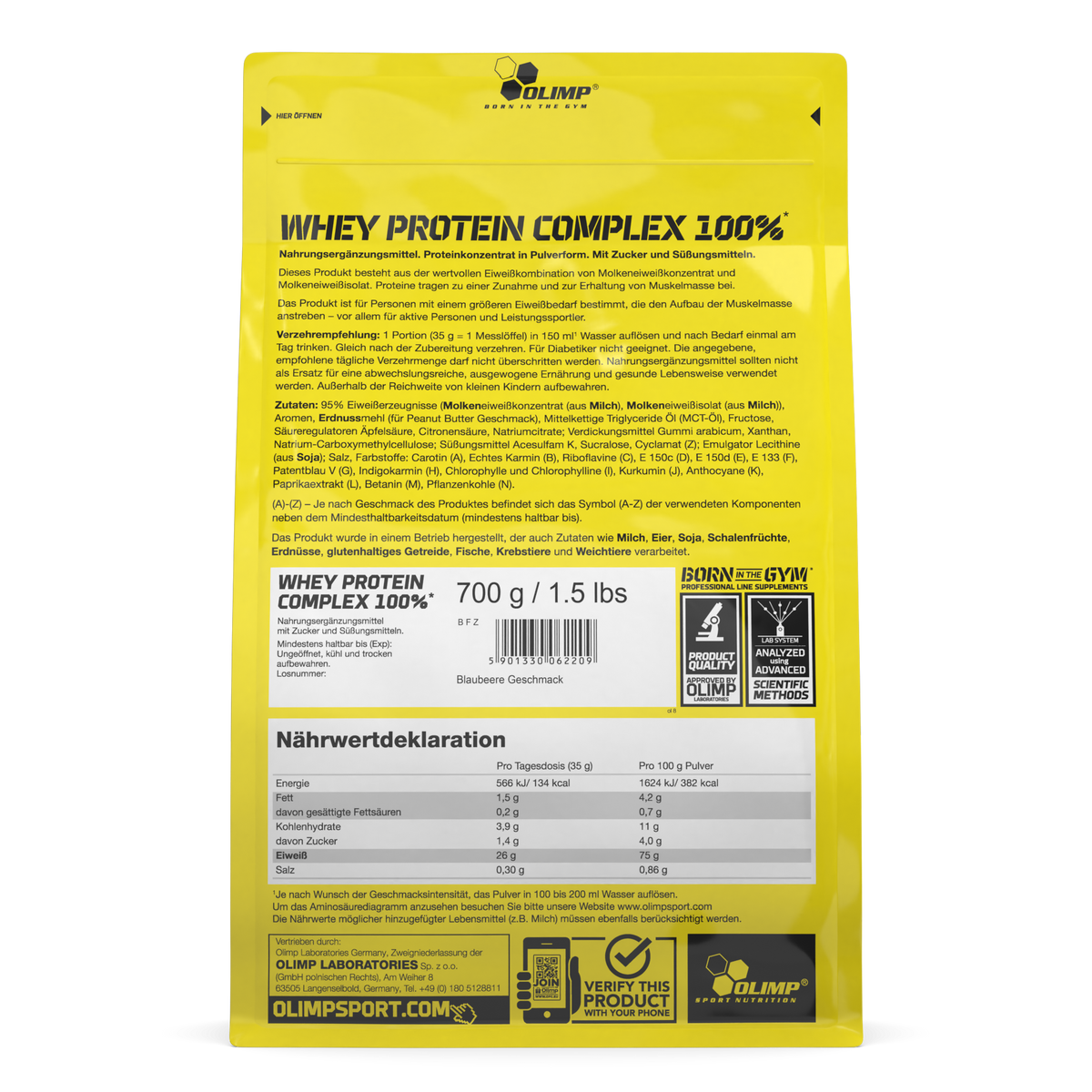 Whey Protein Complex 100% (700g) Blaubeere